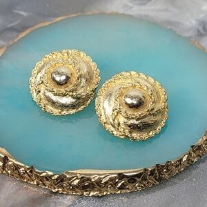 Elegant Gold-Tone Clip-On Earrings